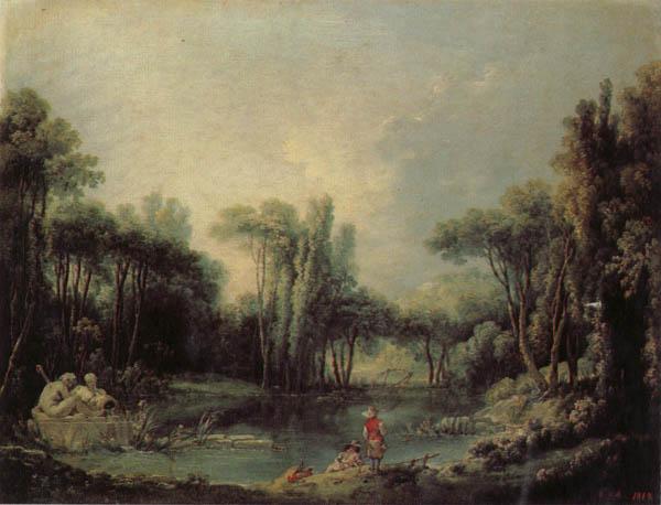 Francois Boucher Landscape with a Pond Germany oil painting art
